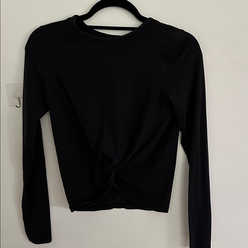Lululemon Black Long Sleeve Twist Front Top